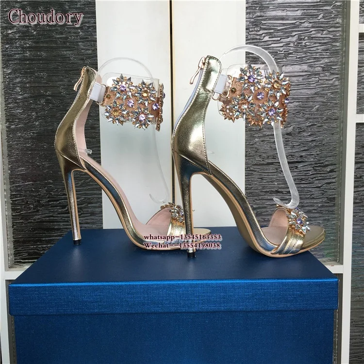 Женские золотистые босоножки наивысшего качества Летние женские со стразами
