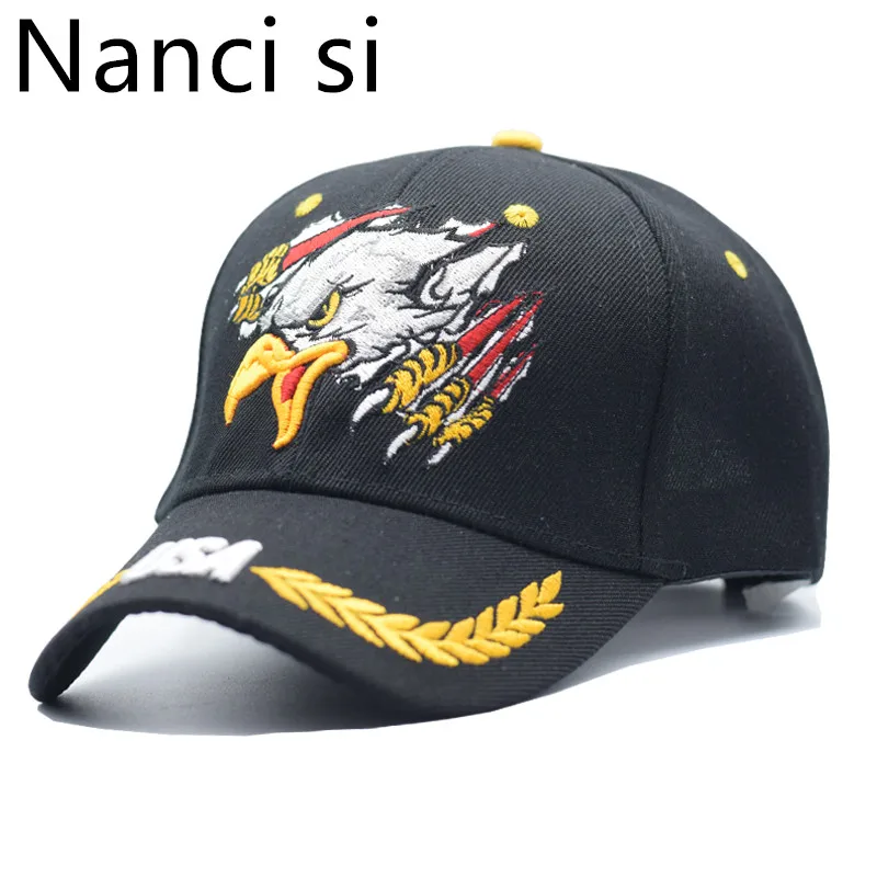 Бейсболка с вышивкой Nanci si бейсболка орлом США Snapback шляпа папы костяная мужская