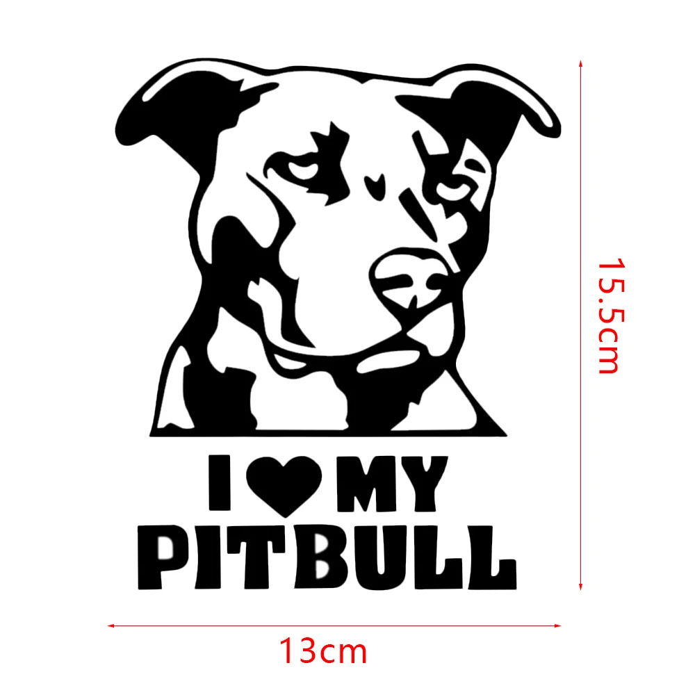 15 5x13 см Виниловая наклейка с надписью I LOVE MY PITBULL водонепроницаемые декоративные