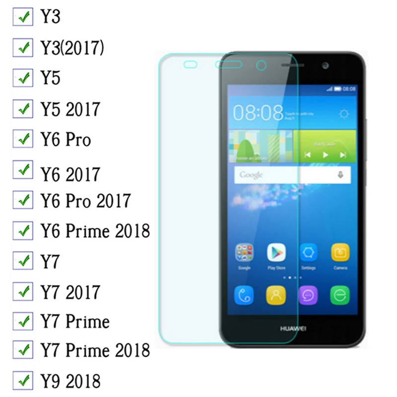 Защитное стекло для huawei y 6 pro glas 3 2017 y3 y7 y5 y6 y9 Prime 2018 Защитная пленка экрана из
