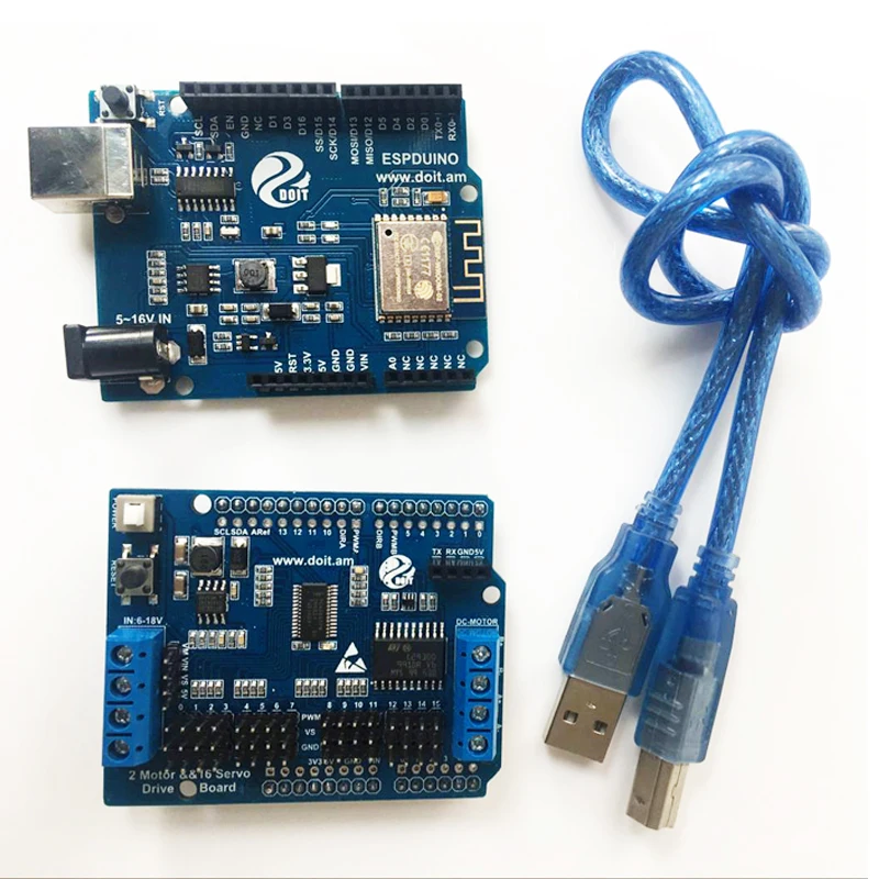 Комплект контроллера ESPduino: 2 канальный двигатель и 16 канальная сервопривод + ESPduino
