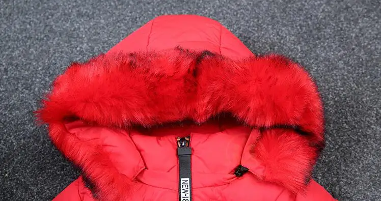 

Rlyaeiz 2018 Fashion Winter Jackets For Girls Fur Collar Fashion Printed Girls Parka Coats Thicken Warm Girl's Mid-long Outwear