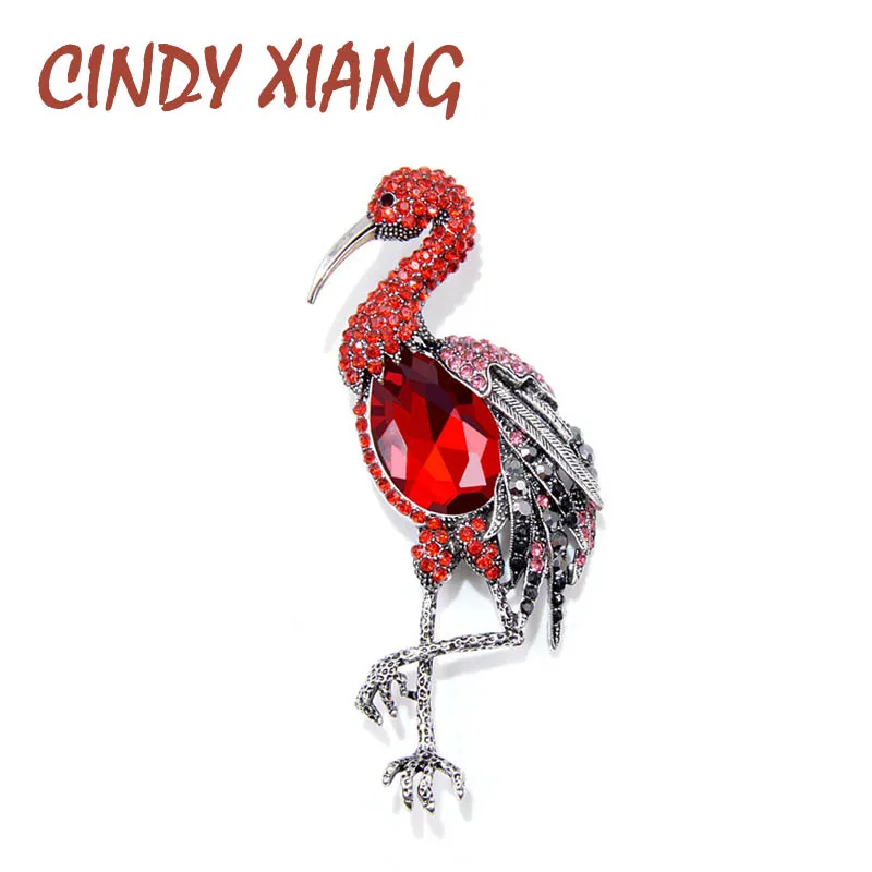 CINDY XIANG стразы фламинго большие броши для женщин Модная элегантная блестящая