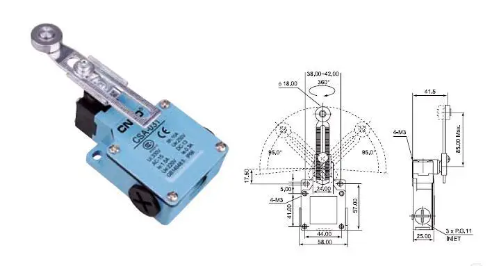 

4Pcs/Lot Top Quality Original CNTD CSA-031 Adjustable Arm Limit Switch/Micro Switch Ui 380V Ith 10A