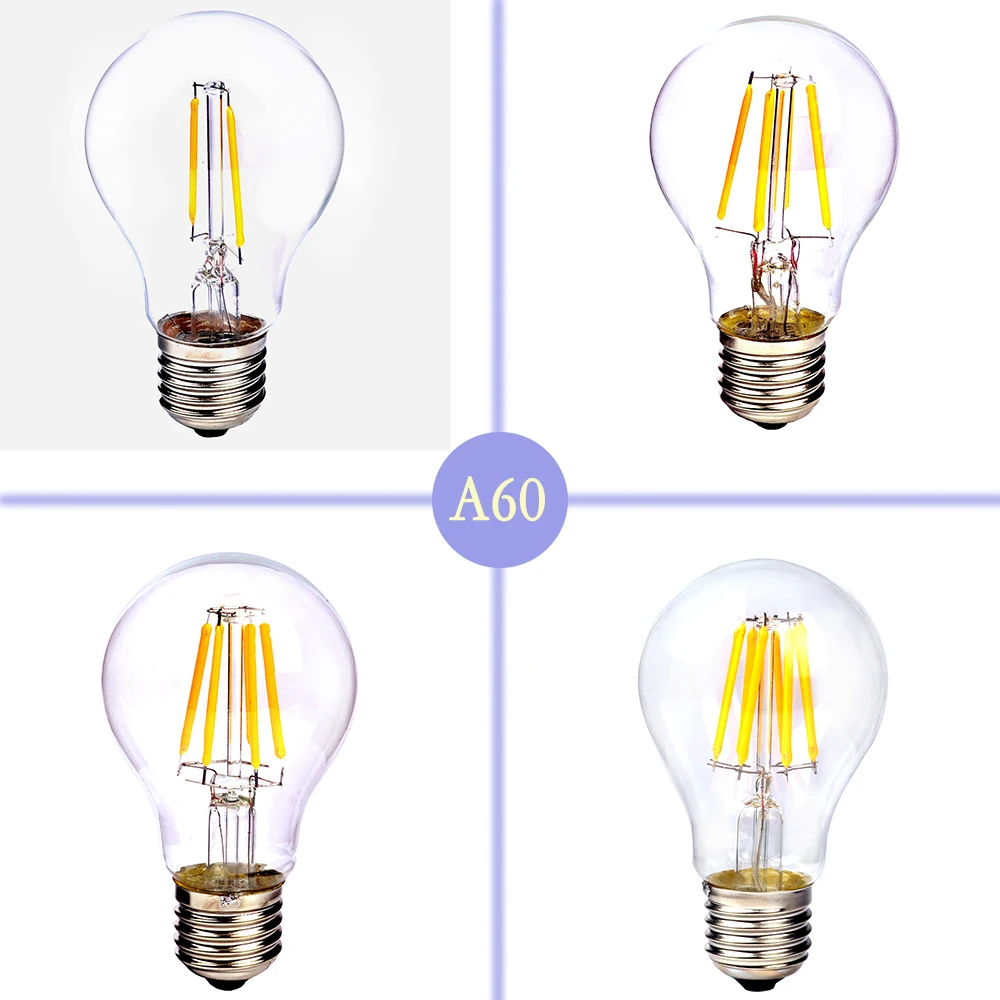 E14 E27 Vintage Edison LED COB Filament Decor Lamps Warm White ST64 T30 G80 Led Specialty Decorative Light Bulbs | Лампы и освещение