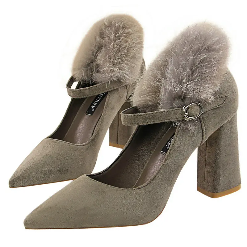 Size34-39 женские туфли-лодочки mary jane туфли с острым носком и пряжкой на высоком