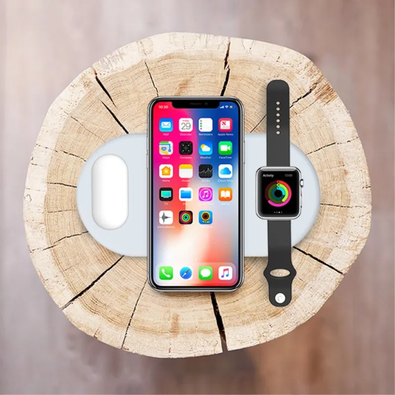 ! Быстрое беспроводное зарядное устройство ACCEZZ 10 Вт 7 5 QI 3 в 1 для iphone 8 Plus X AirPods Samsung