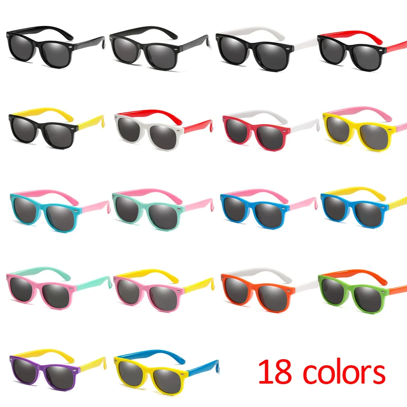 

2019 New Mirror Kids Sunglasses TR90 Boys Girls Polarized Silicone Safety Sun Glasses Gift For Children Baby UV400 Gafas