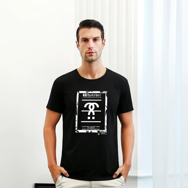 

2020 Summer Man Casual Modal Shirts Slim Black White Men Printed Short Sleeve Breathable Comfortable Mens High Quality Shirt