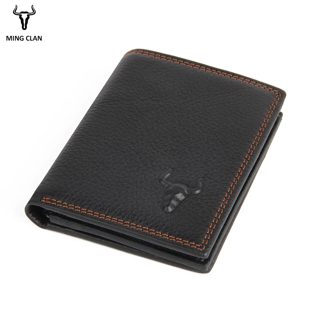 Genuine Leather Wallet For Men Male Bifold Wallet Real Leather Male Small Purse With ID Window Big Capacity Wallets Men