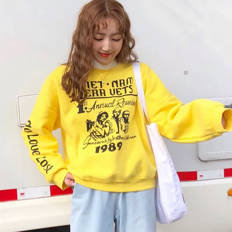 2018 Новый AutumnWinter Harajuku печати плюс толстый бархат толстовка для Для женщин шею