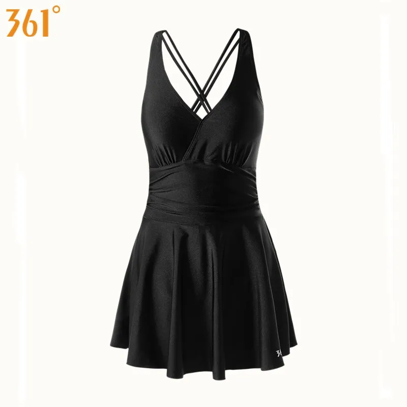 Black 361, цельный купальный костюм размера плюс, контроль живота, женский купальник с юбкой, женский купальник, платье для плавания, пляжная одежда для девочек, купальник - Цвет: Black
