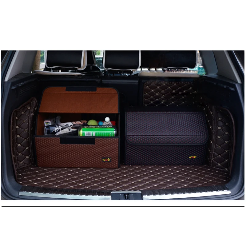 Дешево Автомобильный органайзер для багажника, автомобильный Органайзер, кожаная складная коробка для хранения, автомобильные аксессуары, складн...
