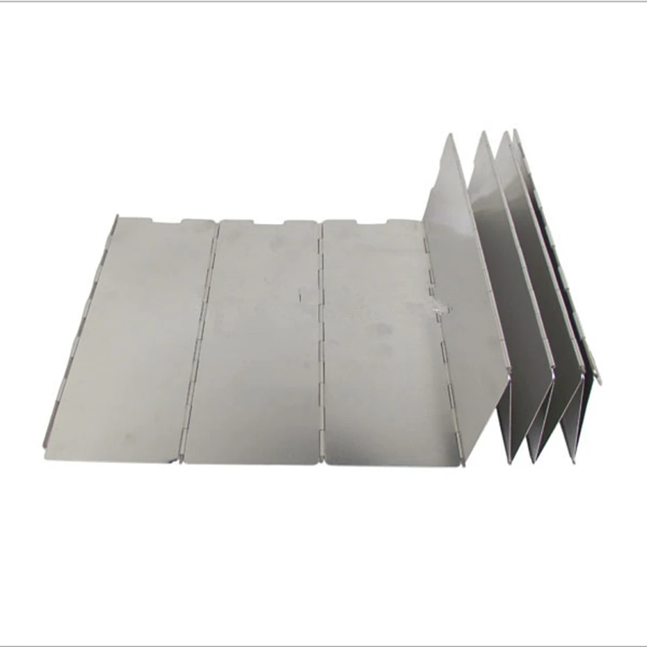 

YINGTOUMAN 10 Pcs Aluminium Alloy Wind Deflectors Foldable Outdoor Camping Cooking Gas Stove Wind Shield Screens Windshield
