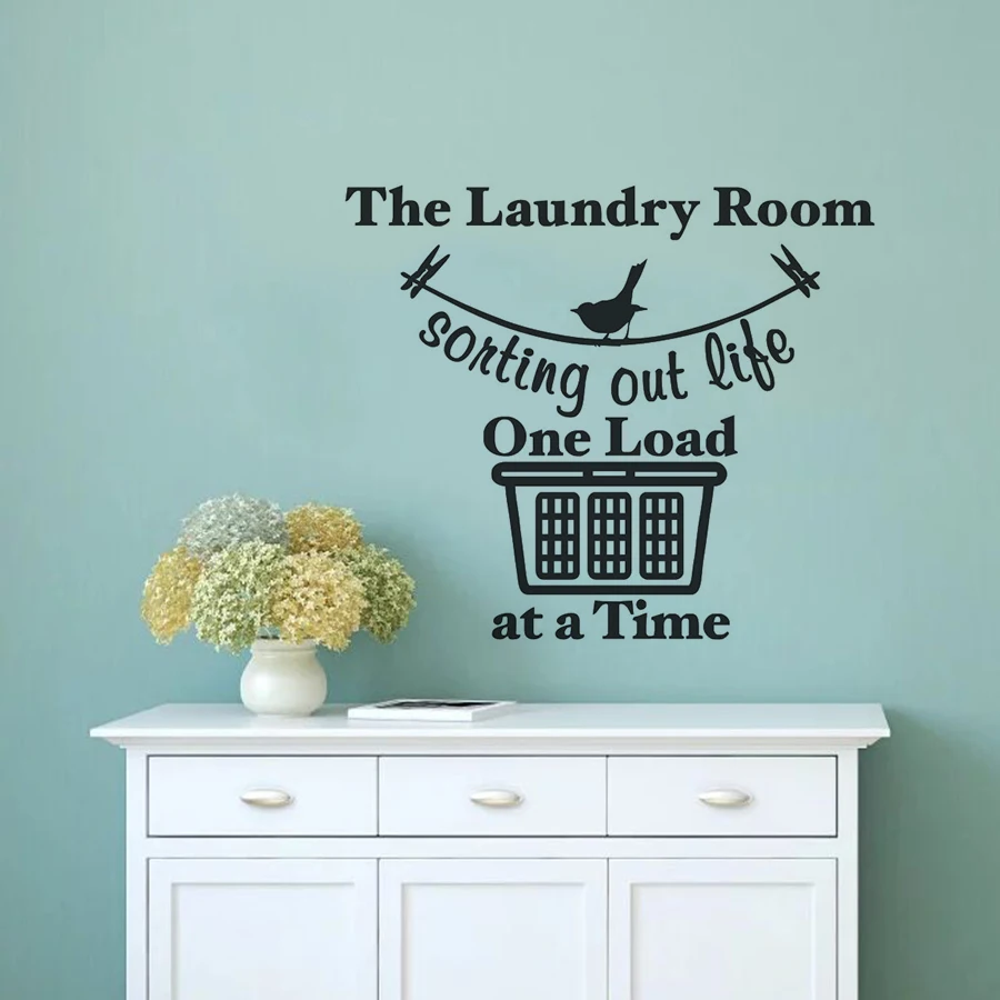 

Vinyl Wall Quote Sticker Sorting Out Life Text Wall Decal Laundry Room Decor Removable Laundry Room Sign Wall Sticker AY1327