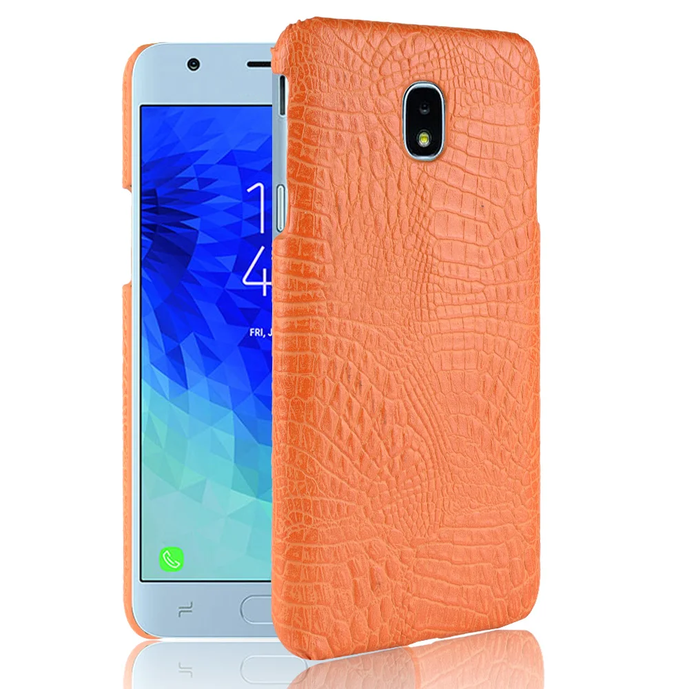 Крокодилья кожа змеи текстура кожаный чехол для samsung Galaxy J7 J3 J4 J6 J8 2018 твердой