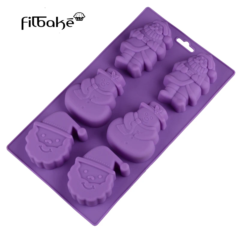 FILBAKE 6 отверстий рождественские подарки форма для выпечки тортов с изображениями