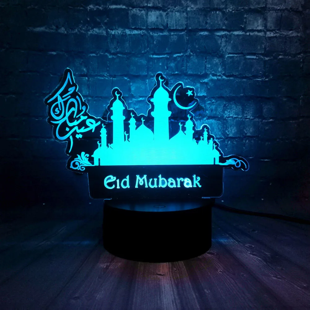 Новый 3D LED Лава вера ИД Мубарак Рамадан Карим Ид аль-Фитр домашний стол 7 цветов USB