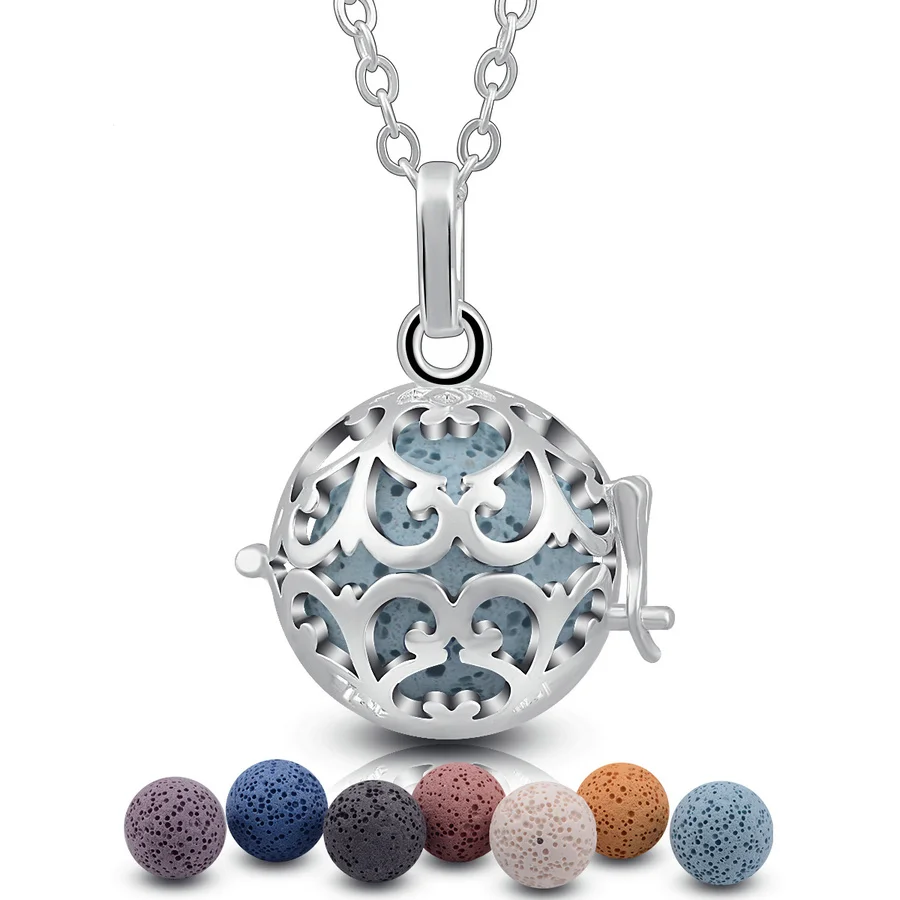 pendant with stones Юдора медный металлический 16 мм Гармония бола клетка кулон ожерелье Духи Диффузор Ароматерапия Эфирные масла медальон женские ювелирные изделия - Окраска металла: pendant with stones