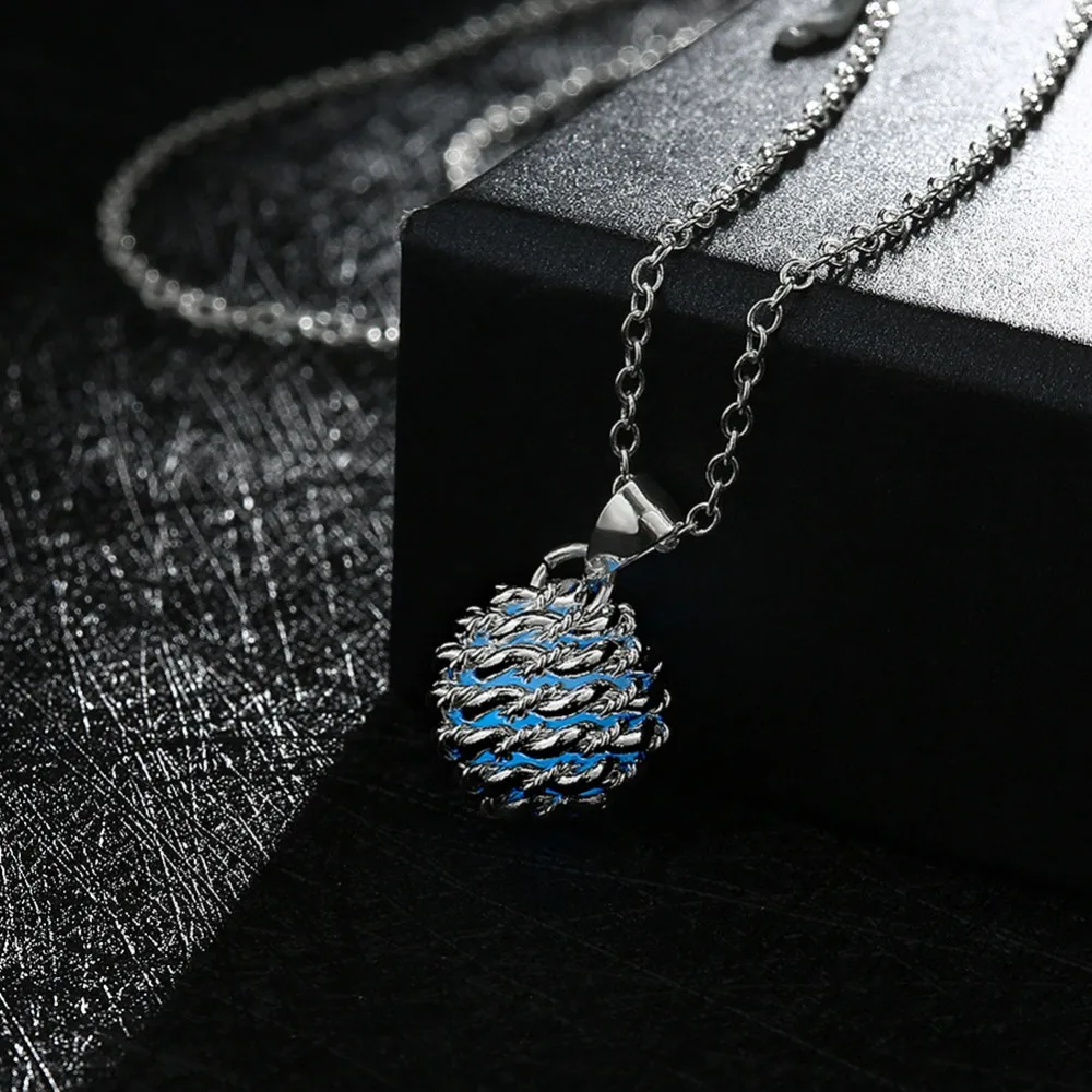 Новая мода 925 пробы серебро светятся в темноте шар бусы светящаяся подвеска на