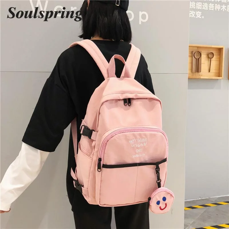 Рюкзак женский из водонепроницаемой нейлоновой ткани с несколькими карманами |