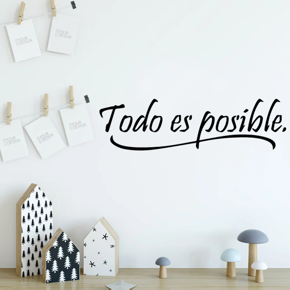 

quotes to do es posible Cartoon Wall Decals Pvc Mural Art Diy Poster For Kids Room Decoration Sticker bedroom Decor