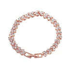 Новый модный роскошный женский браслет из розового золотазолотогосеребряного цвета браслет с кристаллами из циркония женский браслет ювелирные изделия подарок для женщин