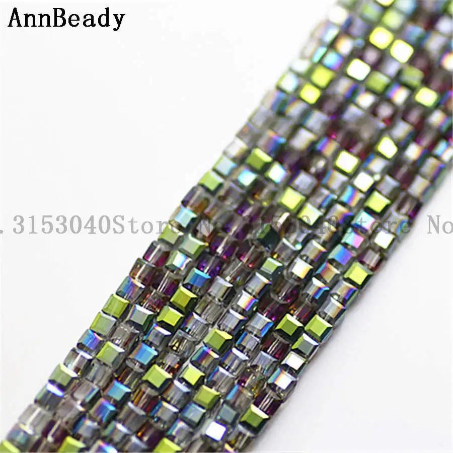 clear light green 1980 шт Желтый цвет 2 мм квадратный кубический разделитель Австрийские хрустальные стеклянные бусины россыпью бусины DIY для изготовления ювелирных изделий бусины-разделители - Цвет: clear light green