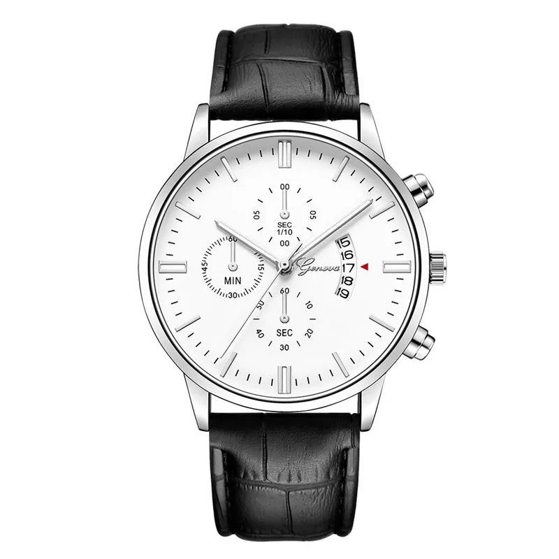 

New Luxury Leather Strap Sports Watches Men Quartz Clock Sports Military Wrist Watch Relogio masculino saat #D