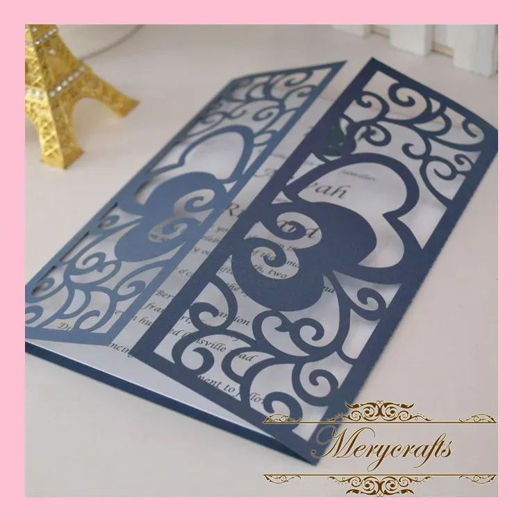 Hot sale Butterfly Carved Pearl Paper Delicate and Elegant Wedding Invitations Laser Cut Invitation Card | Дом и сад