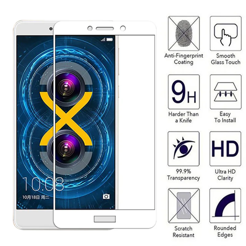 Полное покрытие закаленное стекло для Huawei GR5 2017 Honor 6X GR 5 изогнутая цветная