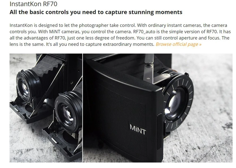 MiNT InstantKon RF70_AUTO RF70 Rangefind фотокамера моментальной печати Instax Wide
