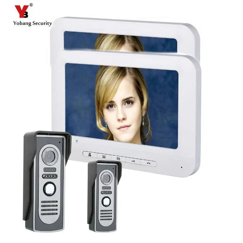 Yobang Security 7 дюймовый TFT видеодомофон дверной звонок домофон комплект с 2 камерой