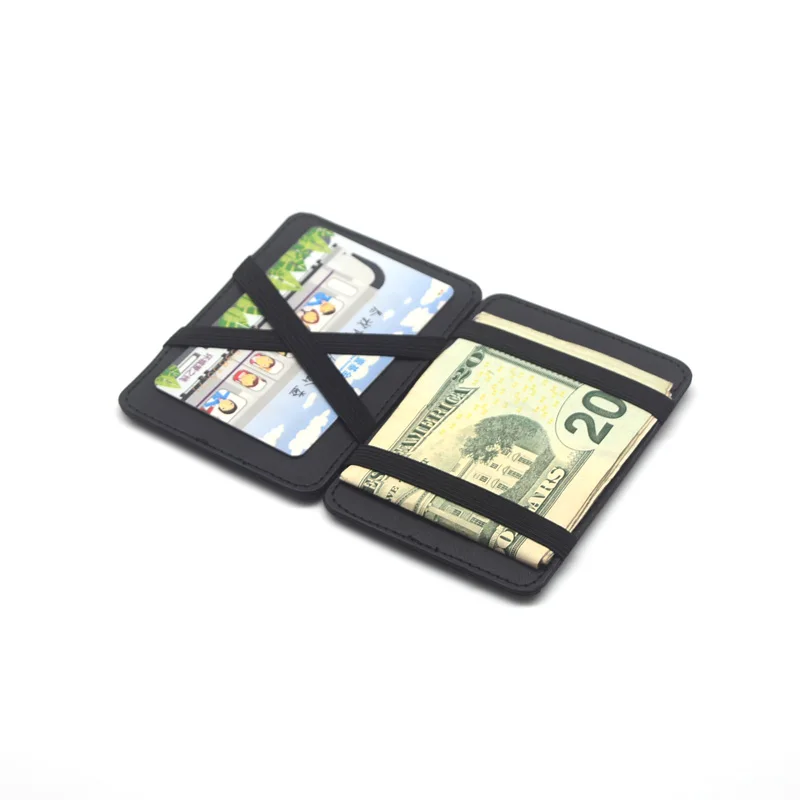 

Magic Men ID Credit Card Holder Case money wallet fashion Solid String 10cm*7cm*0.8cm