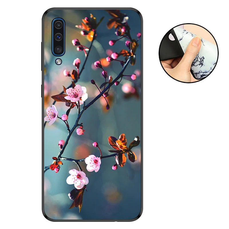 Чехол для Samsung A50 черный чехол накладка Galaxy 2019 мягкий силиконовый A 50 A505 A505F защита под мрамор|Бамперы| |