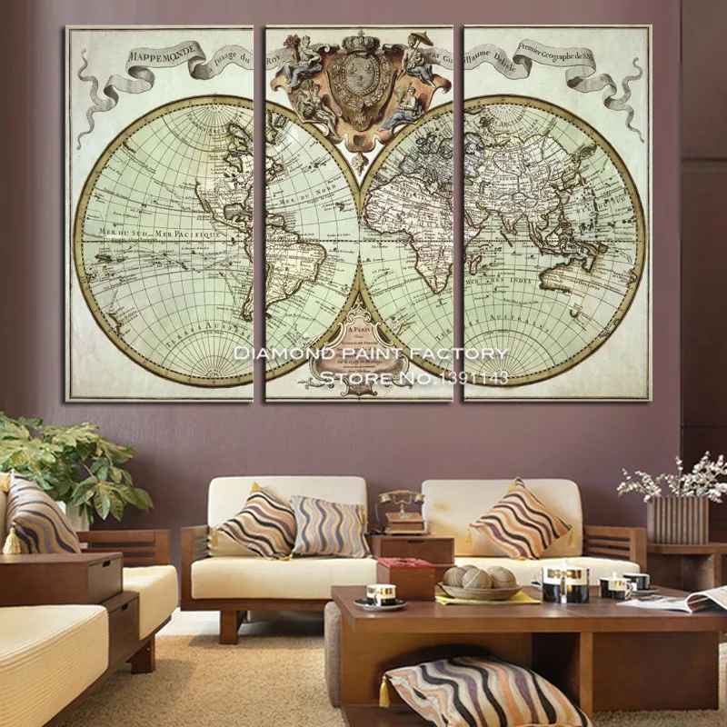 Карта мира Алмазная вышивка 3D сделай сам Картина Вышивка крестом мозаика полный