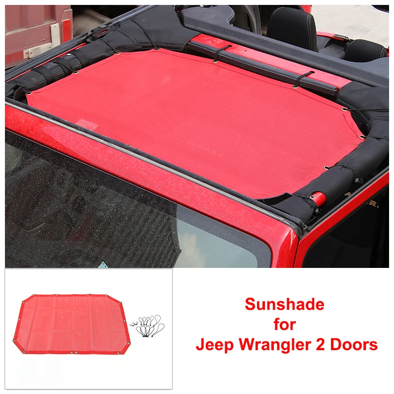 Красный солнцезащитный козырек для Jeep Wrangler 2 двери Тепловая сетка теплоизоляции