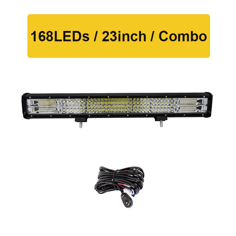 23inch with wire 10D Quad строк, размер: 4-36 дюймов светодиодный бар светодиодный светильник бар для автомобиля Трактор Лодка OffRoad бездорожье 4WD 4x4 грузовик внедорожник ATV дальнего света 12V 24V - Цвет: 23inch with wire