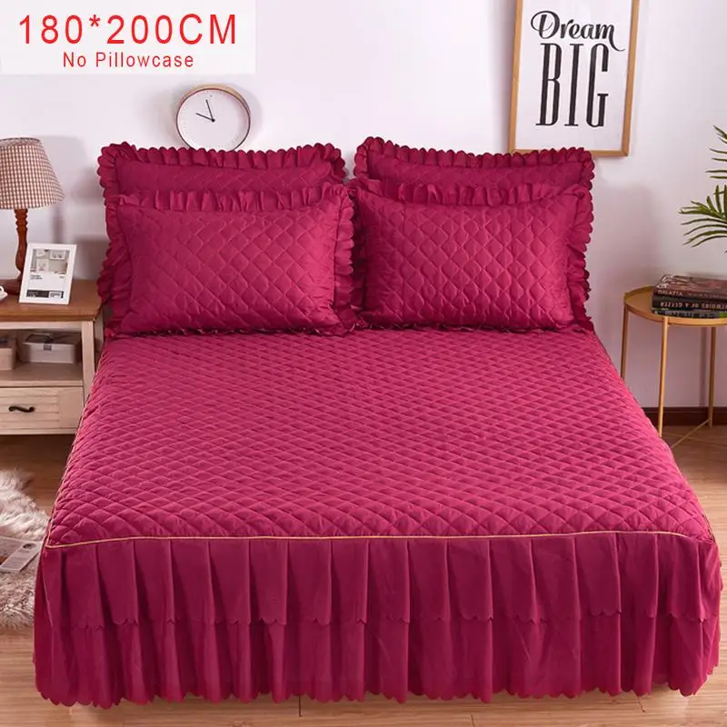 150*200 см Твердые хлопковая одно-, двуспальная кровать юбка матраса Petticoat Твин Полный queen постельное покрывало Покрывало постельное бельё - Цвет: 05