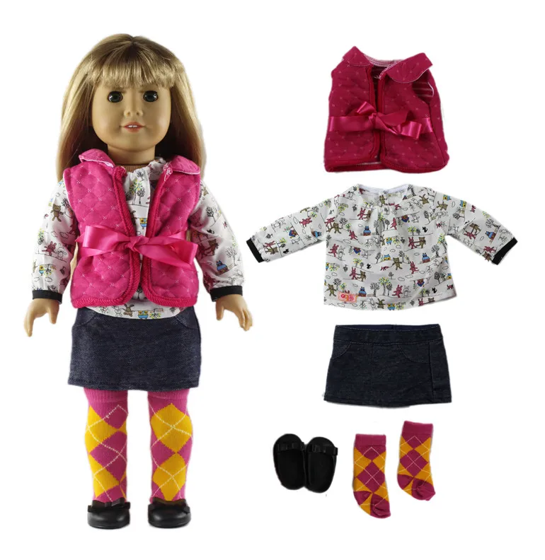 

1 Set Beautiful Casual Wear Outfit Doll Clothes for 18 inch doll clothes B5