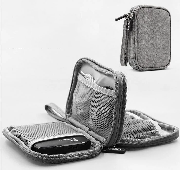 Бизнес путешествия USB кабель мешок двойные слои цифровой гаджет сумка для