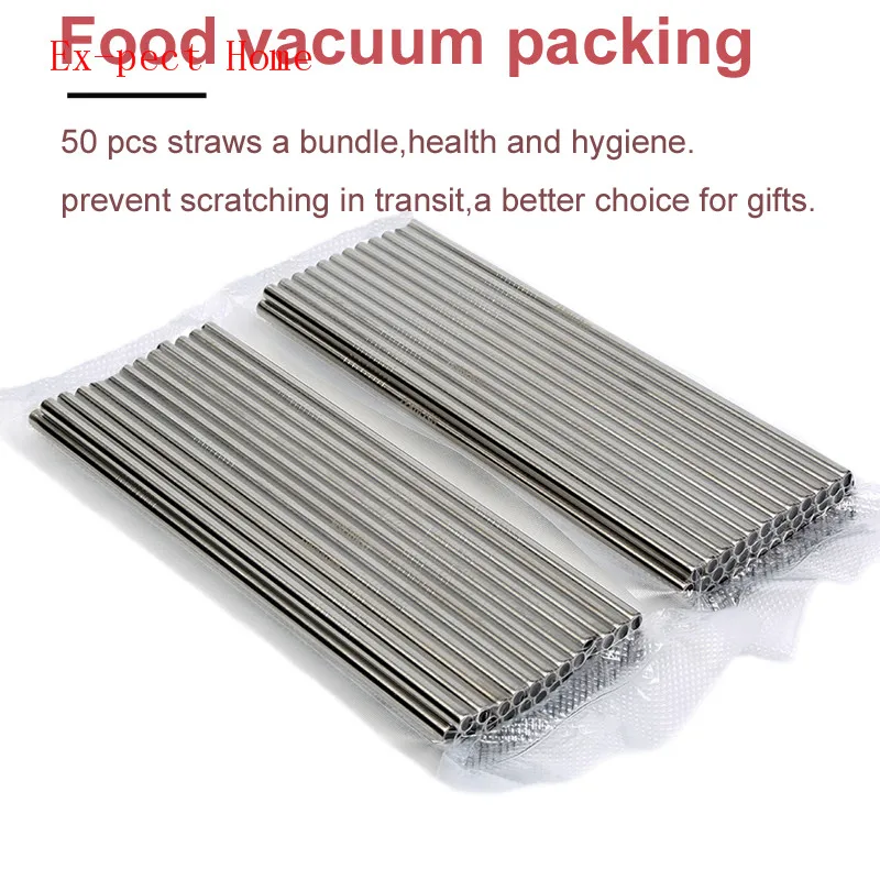 Straws Batch 200pcs/lot Metal Straw Reusable Wholesale Stainless Steel Drinking Tubes 215mm*6mm Straight Bent For Drink | Дом и сад