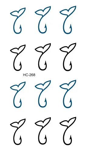Rocooart, HC-265-285, боди-арт, черно-белый Рисунок, маленький элемент, палец, маленькая переводная вода, временная вспышка, поддельные татуировки, наклейка - Цвет: HC268