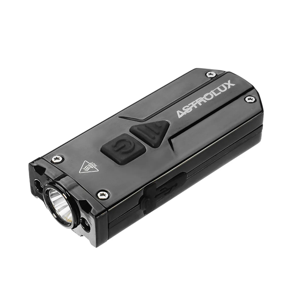 Black Astrolux 350LM USB светодиодный фонарик из нержавеющей стали Миниатюрный фонарик для ключей 3 светодиодный фонарик УФ-Фонарик перезаряжаемый IP65 водонепроницаемый - Испускаемый цвет: Black