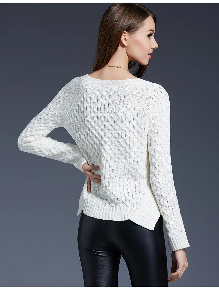 SheeYon Autumn and winter Women's slim irregular sweater long-sleeved knitted bottoming sweaters White Color S M L Size ZSY-141 |