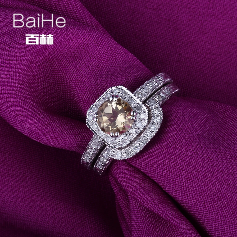 BAIHE Стерлинговое Серебро 925 пробы 0.8ct сертифицированное безупречное круглое 100%