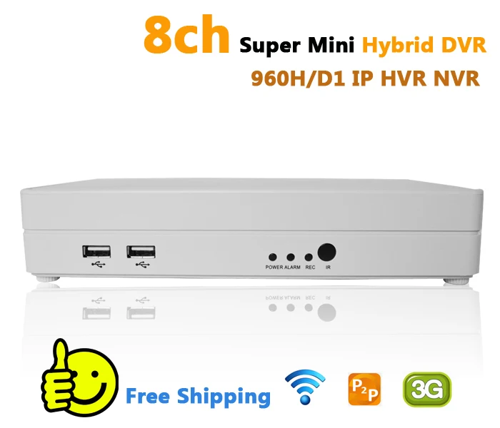 CCTV Mini DVR 8 канальный 960H Full D1 ONVIF Hybrid NVR HVR 1080p HDMI p2p цифровое видео канальная