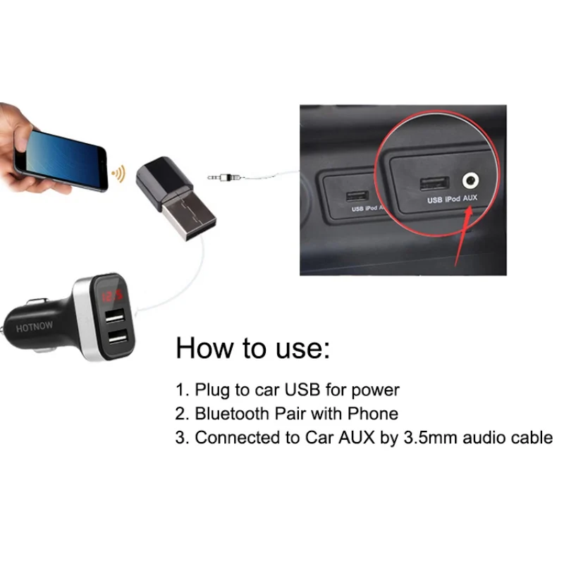 Портативный мини Bluetooth приемник адаптер стерео Музыка беспроводные колонки