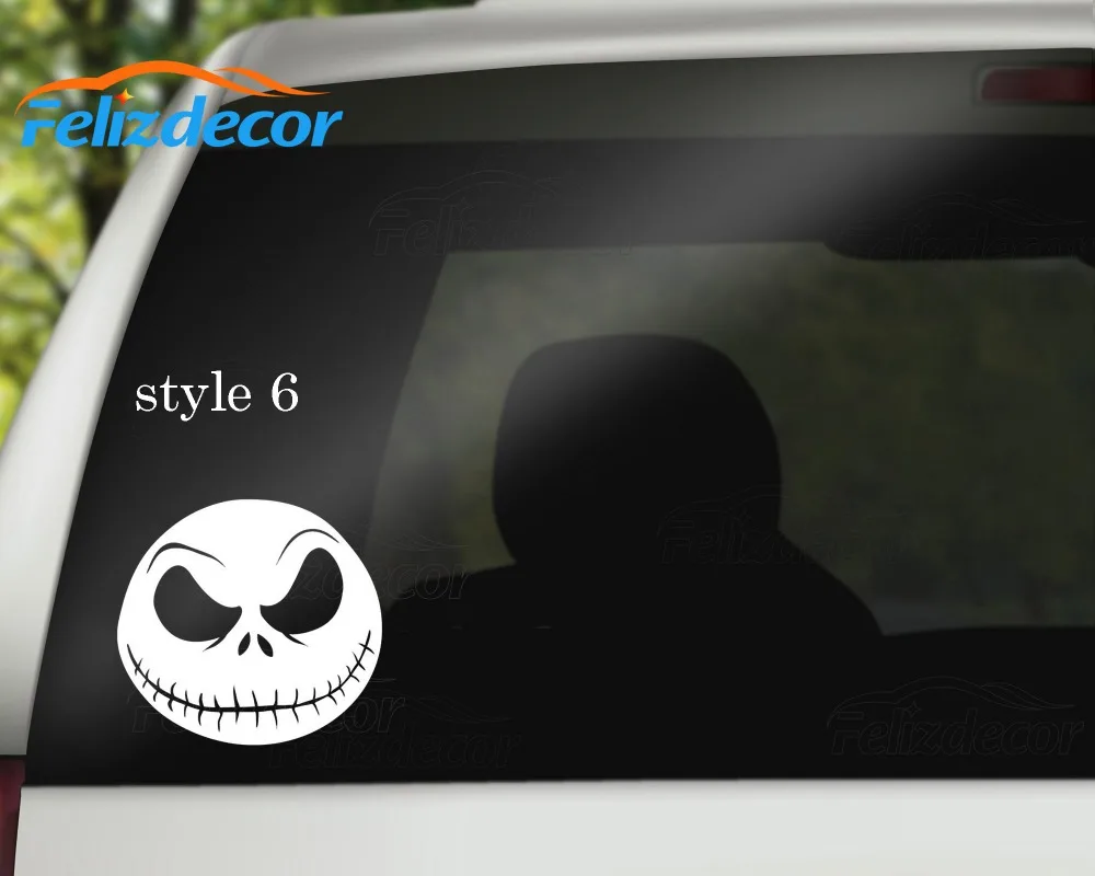 6 стилей Jack Skellington высечка Виниловая наклейка для автомобиля художественная