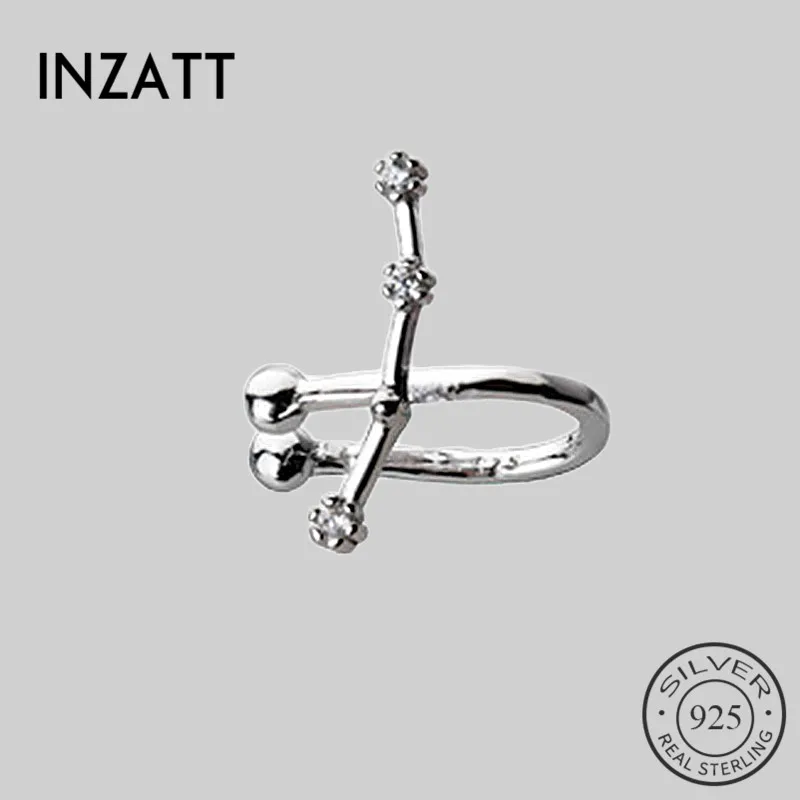 INZATT Новинка унисекс, 12 созвездий, настоящее 925 пробы, серебряные клипсы, серьги, маленький кристалл, хорошее ювелирное изделие, подарок